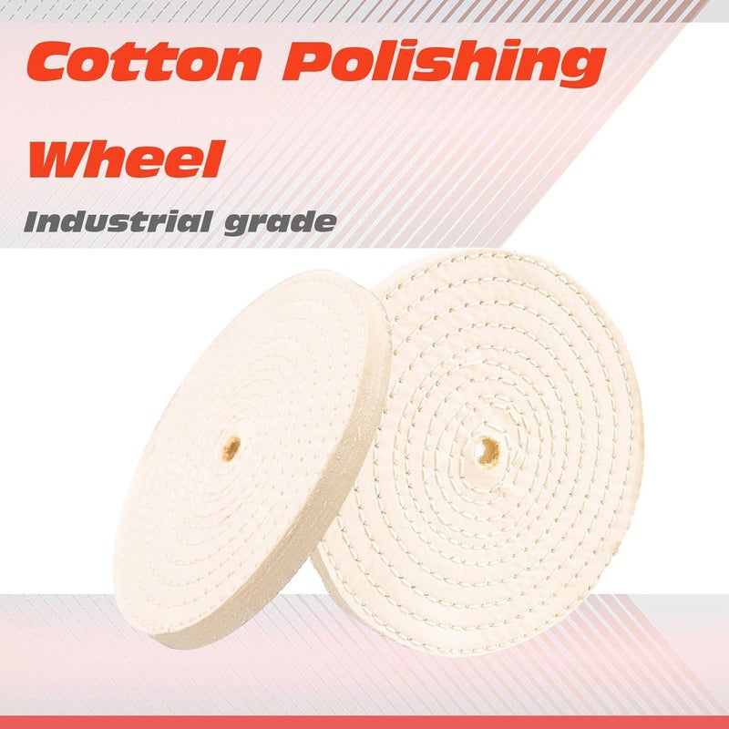 RENOTEC 6x1x1 Inch Cotton Polishing Wheel, 150×25×12mm, 70 Plies - Image 2
